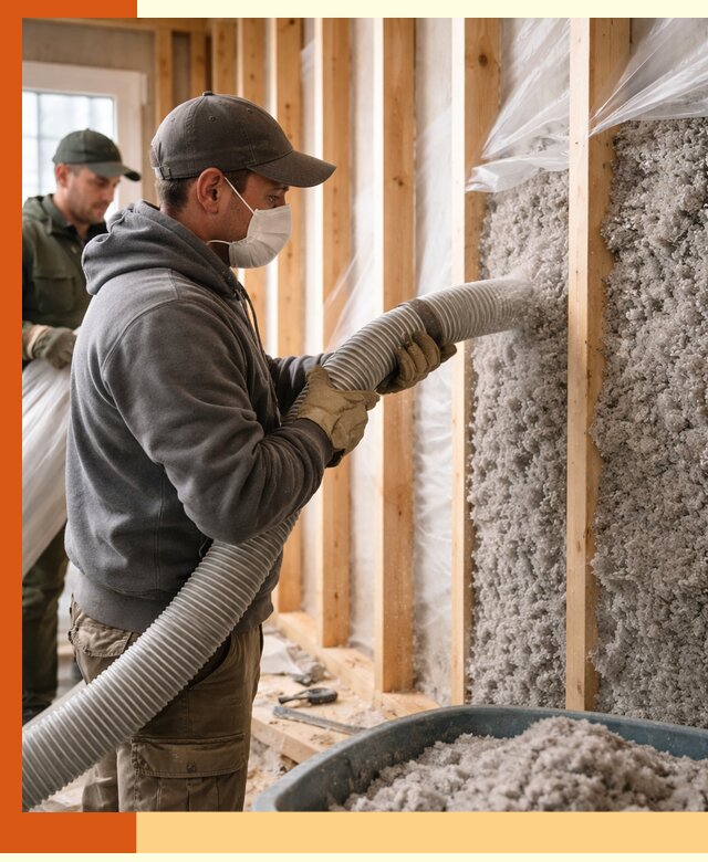 Утепление каркасного дома эковатой в Туймазах — качественно и надолго