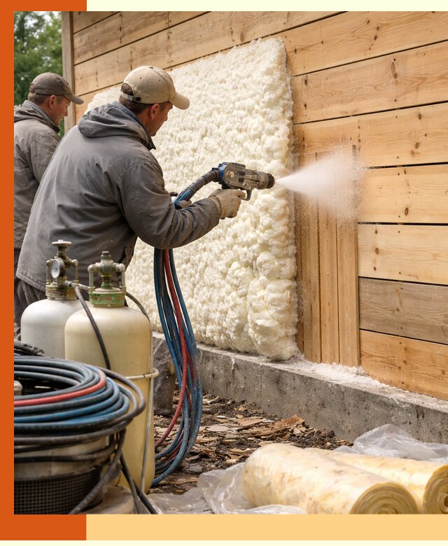Утепление деревянного дома пенополиуретаном в Туймазах