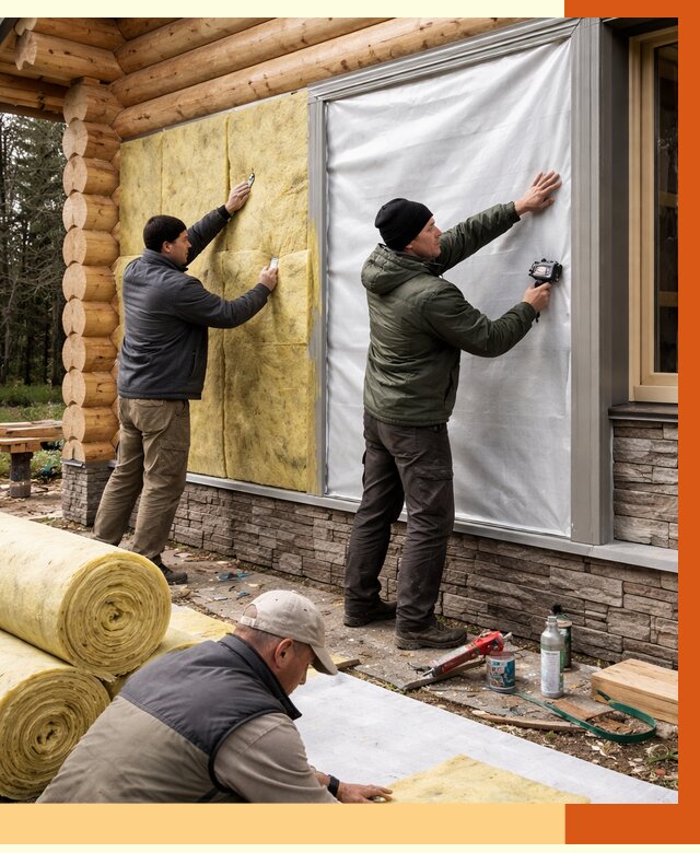 Утепление бревенчатого дома в Туймазах от 7795 руб/м2 — заказать под ключ | ТепломастерТмз