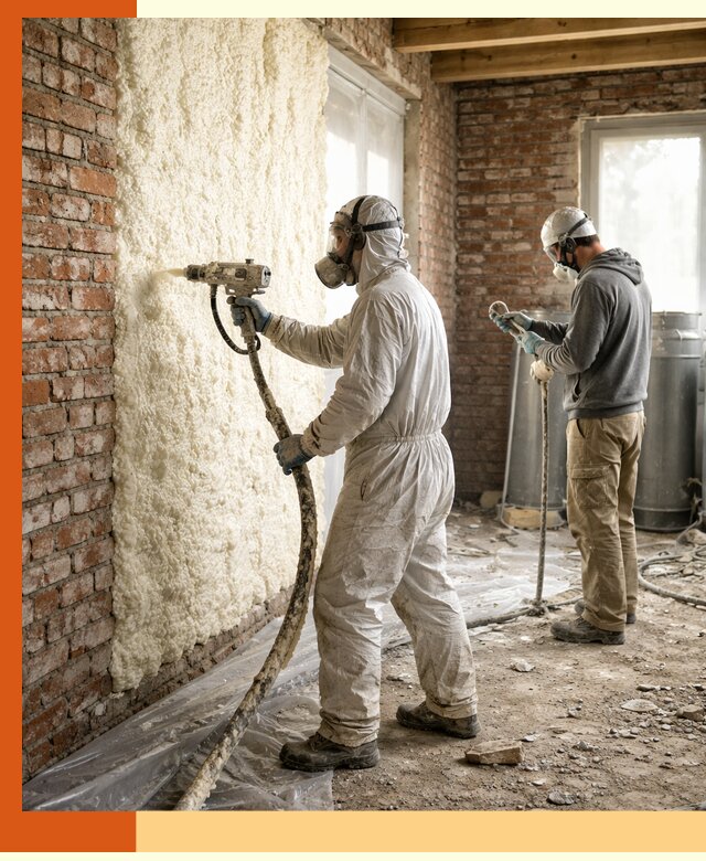 Утепление кирпичного дома пенополиуретаном в Туймазах