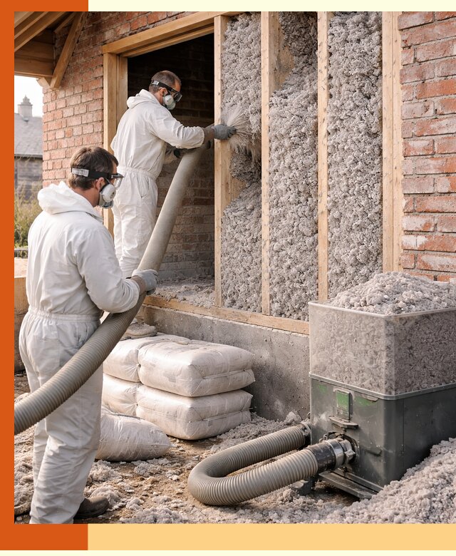 Утепление кирпичного дома эковатой в Туймазах