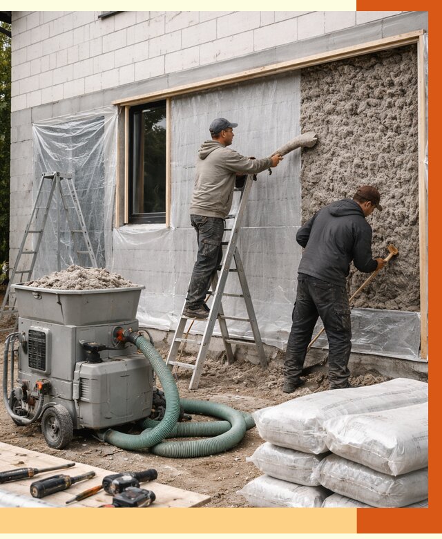 Утепление дома из газобетона эковатой в Туймазах от 4586 руб./м2 | ТепломастерТмз