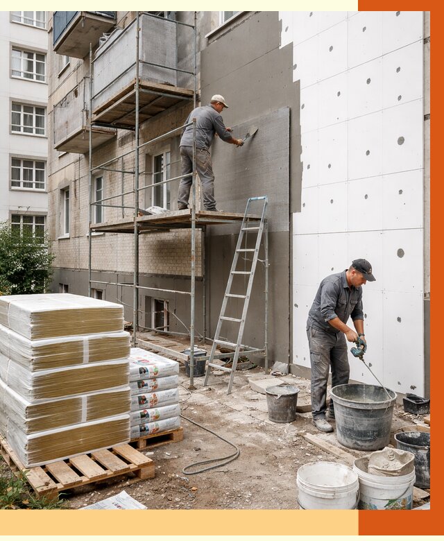 Утепление квартиры снаружи в Туймазах от 6267 руб/м2 под ключ | ТепломастерТмз