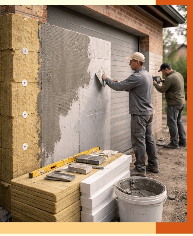Утепление гаража снаружи в Туймазах от 4280 руб. за м2 — наружное утепление под ключ | ТепломастерТмз