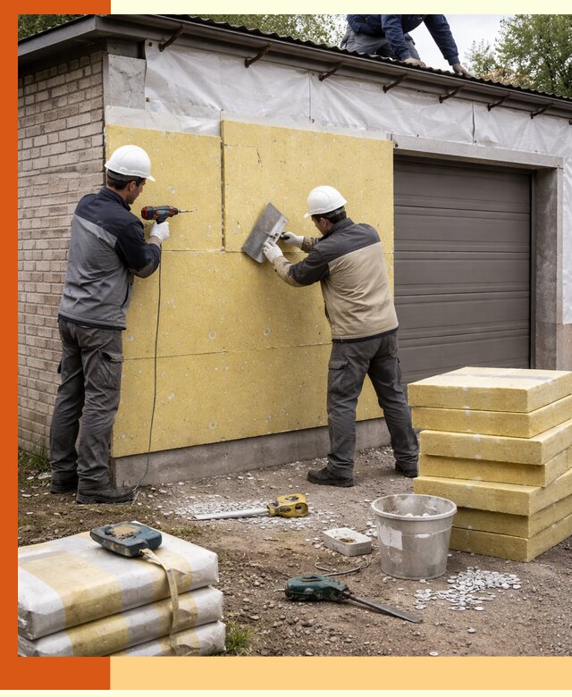 Утепление гаража снаружи в Туймазах качественно и надёжно