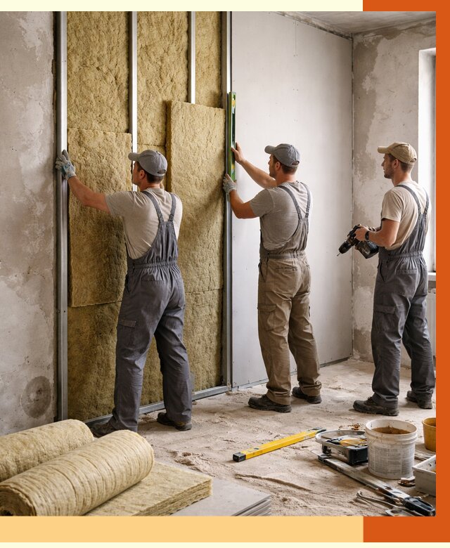 Утепление стен изнутри в Туймазах от 2293 руб/м² под ключ | ТепломастерТмз