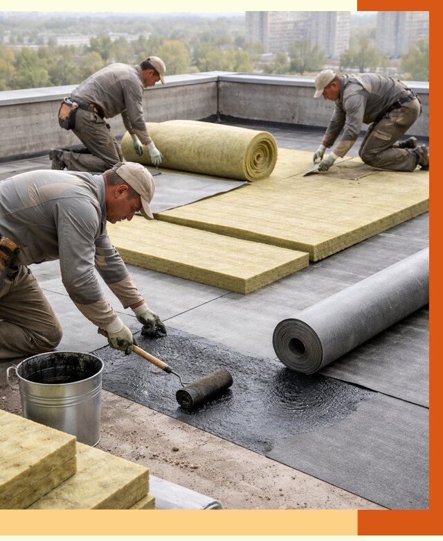 Утепление плоской крыши в Туймазах от 7337 руб./м2 под ключ | ТепломастерТмз