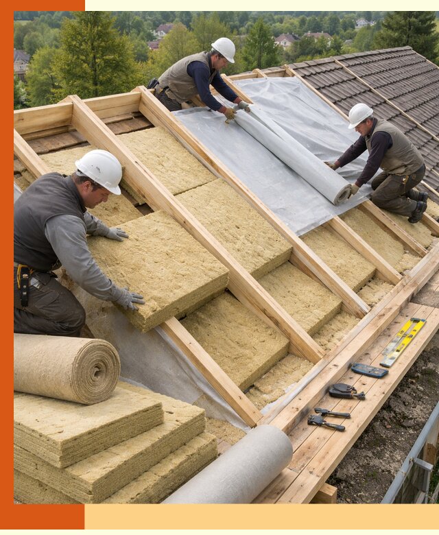 Утепление скатной крыши в Туймазах качественно и надёжно