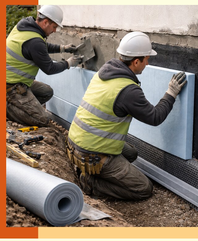 Утепление фундамента снаружи в Туймазах — профессиональная теплоизоляция