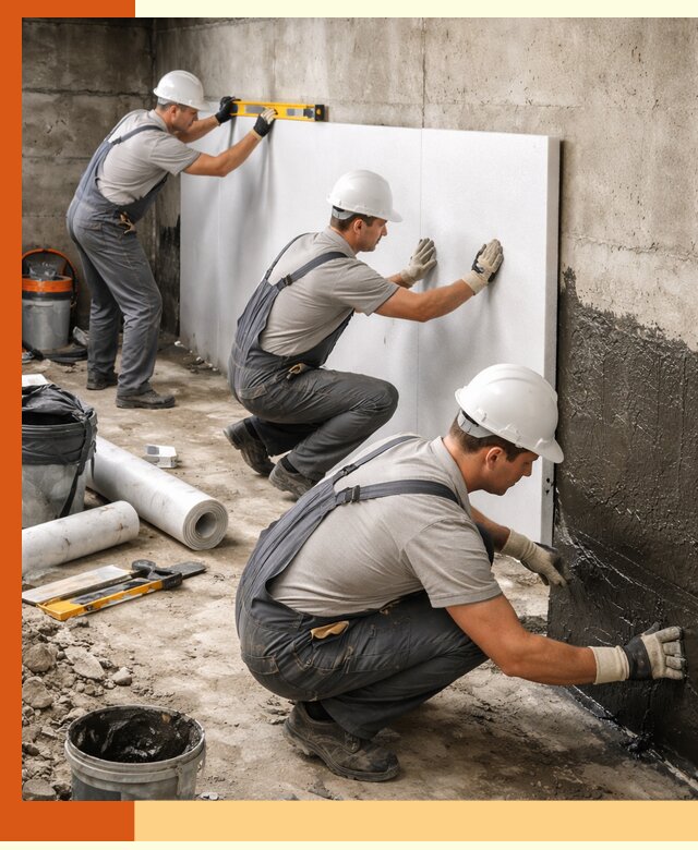 Утепление фундамента изнутри профессионально в Туймазах