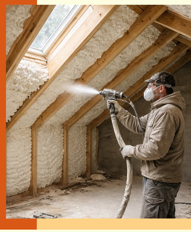 Утепление мансарды ППУ в Туймазах быстро и надежно