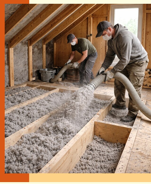 Утепление мансарды эковатой в Туймазах с гарантией качества