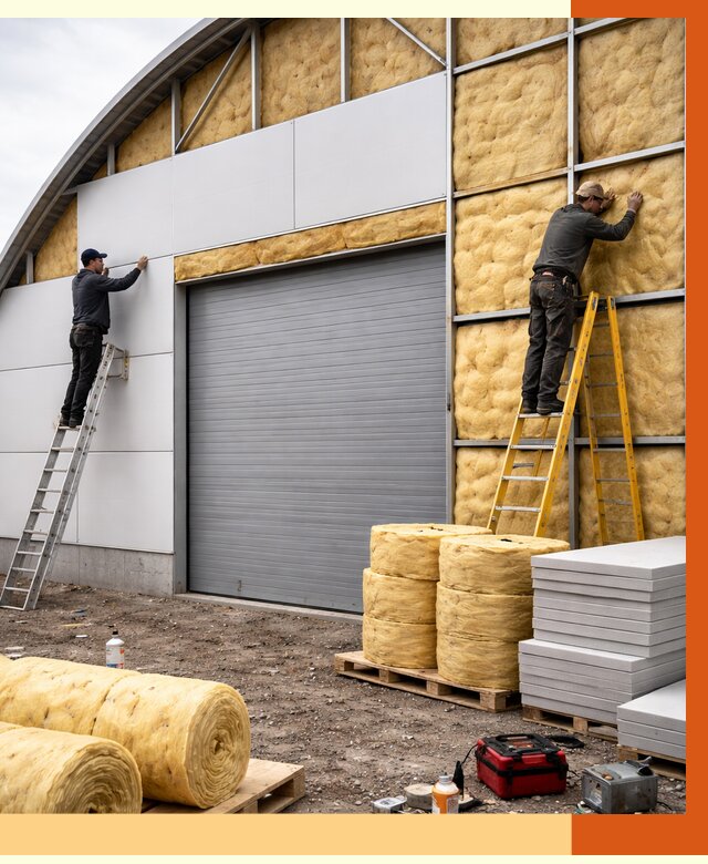 Утепление ангара пенополиуретаном в Туймазах от 7337 руб./м² — комплекс от ТепломастерТмз