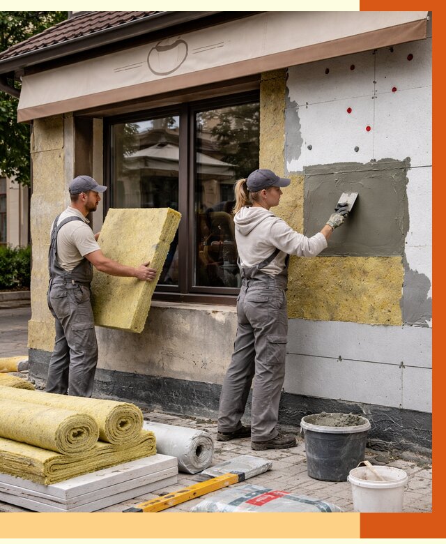 Утепление кафе в Туймазах от 4280 руб/м2 — комплексно под ключ | ТепломастерТмз