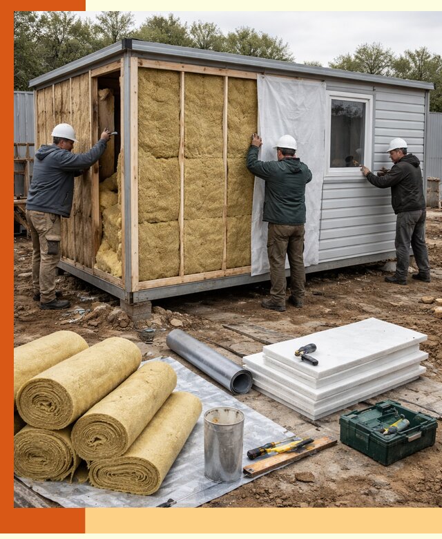 Утепление строительной бытовки под ключ в Туймазах для любых условий