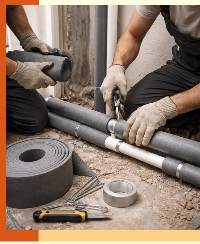 Утепление труб водоснабжения в Туймазах — монтаж и защита сети