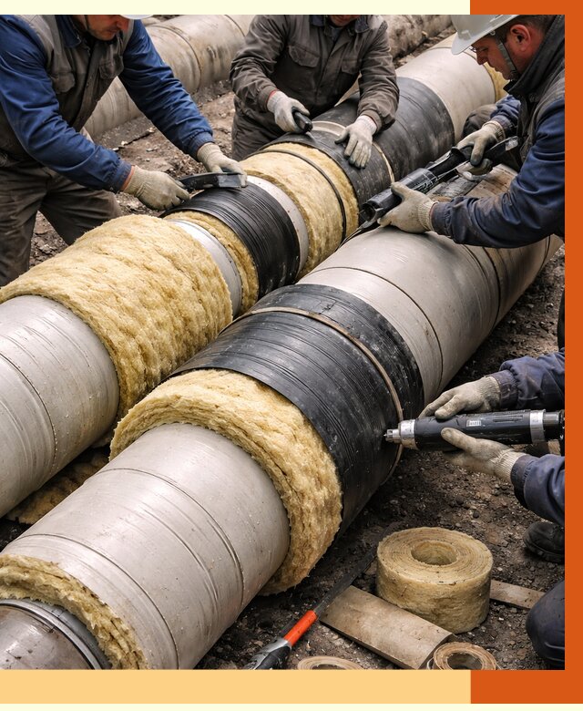 Утепление трубопровода в Туймазах под ключ от 1885 руб. — надежно и выгодно | ТепломастерТмз