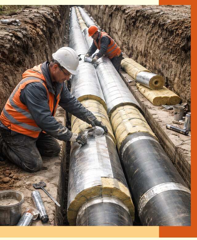 Утепление теплотрассы в Туймазах от 4586 руб./м2 — ппу и комплексная изоляция | ТепломастерТмз