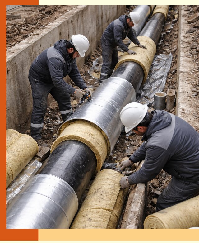Утепление теплотрассы в Туймазах: утеплительные работы и материалы