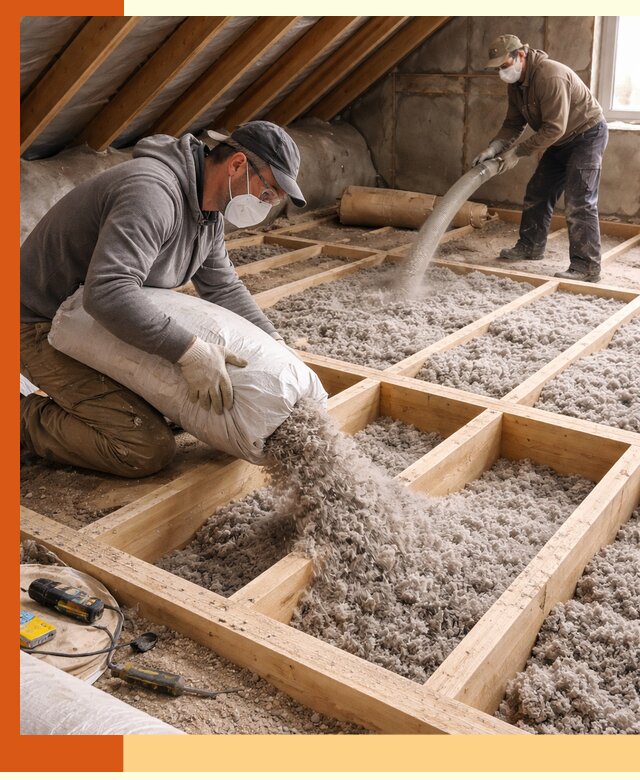 Заполнение полостей чердачного перекрытия в Туймазах качественно и надёжно