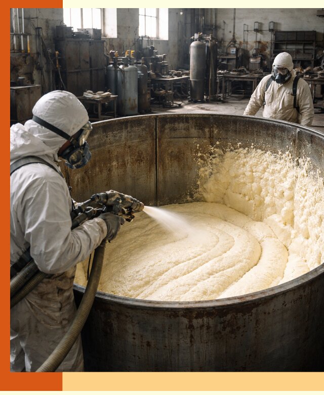 Заливка ппу в емкости с полной изоляцией и герметизацией в Туймазах