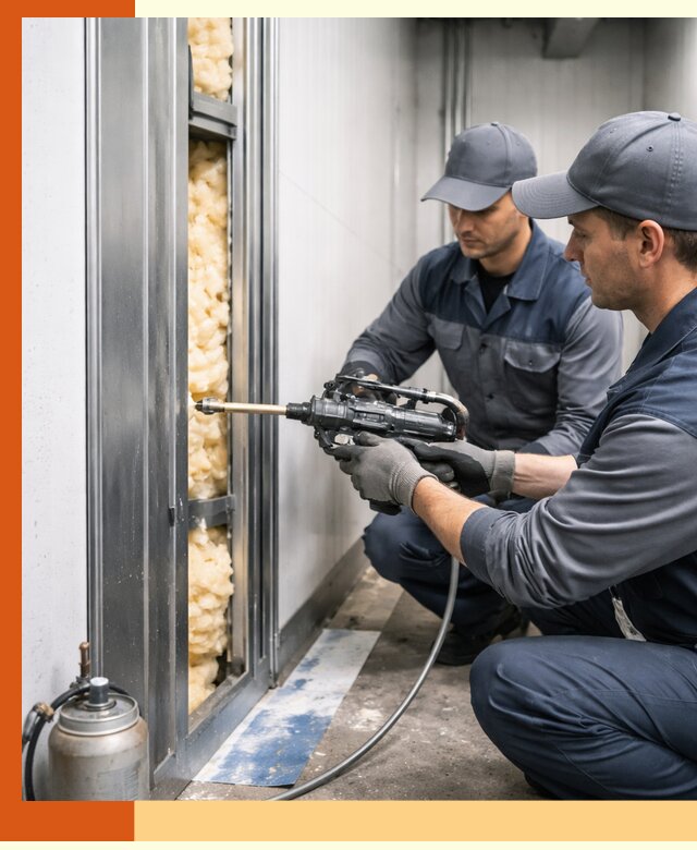 Заполнение пустот холодильных панелей в Туймазах специализированной пеной