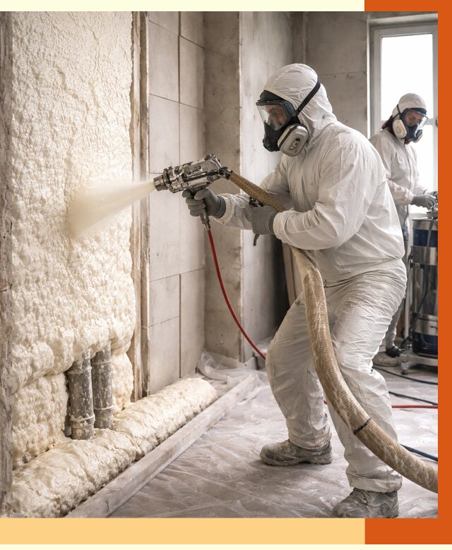 Напыление пенополиуретана в Туймазах от 7643 руб./м2 — услуги и монтаж ППУ | ТепломастерТмз