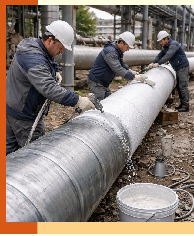 Утепление теплотрассы жидкой теплоизоляцией в Туймазах