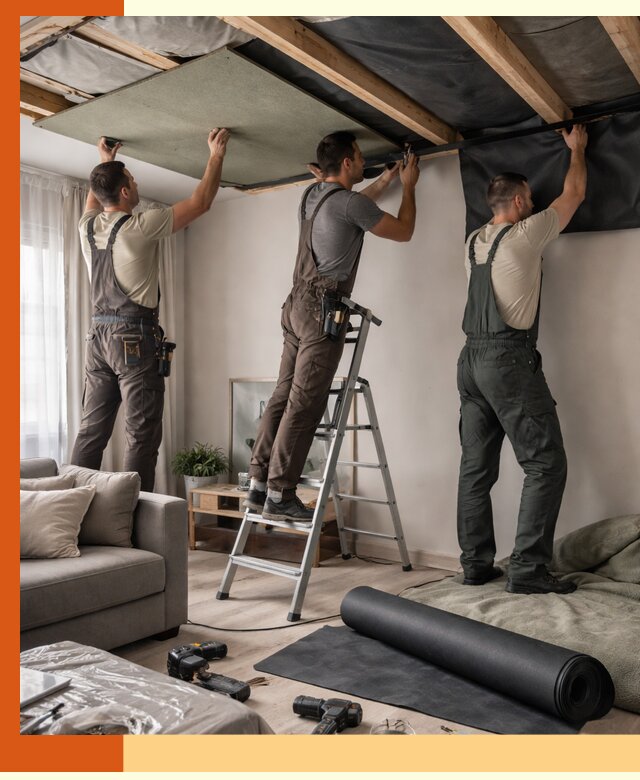 Шумоизоляция потолка в Туймазах — профессиональное устранение шумов