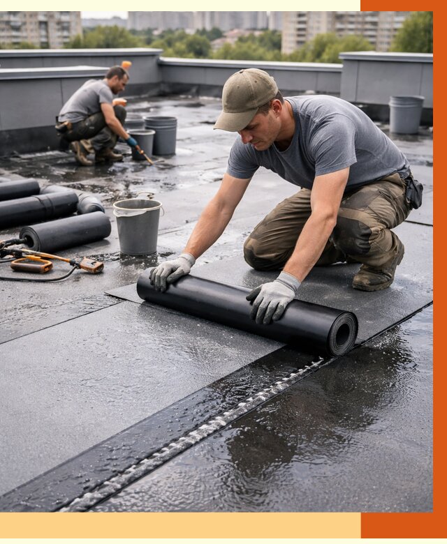 Гидроизоляция плоской кровли в Туймазах от 4586 руб./м2 — профессионально | ТепломастерТмз