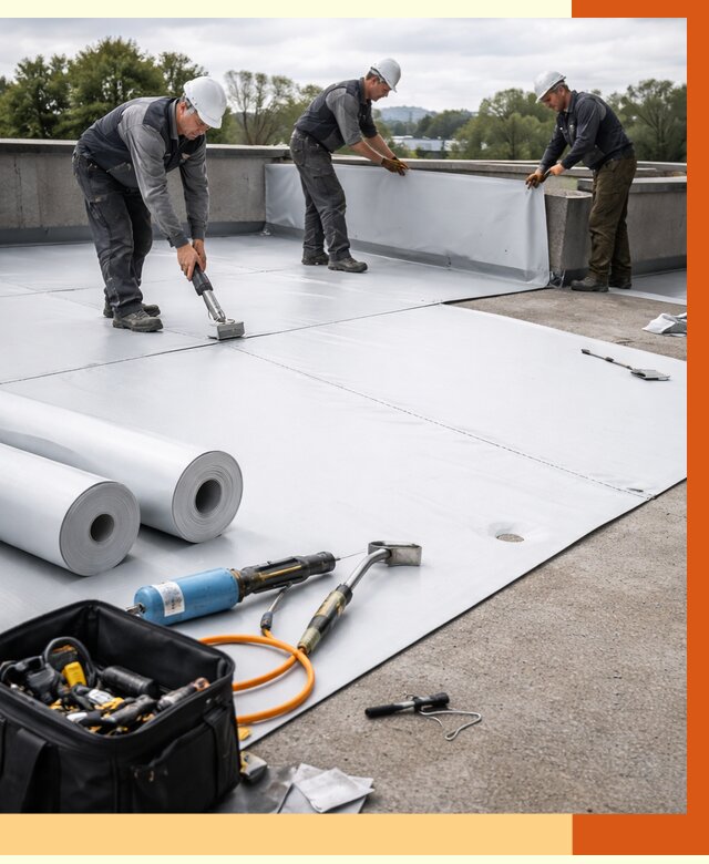 Гидроизоляция мембранной кровли в Туймазах от 7643 руб./м² — профессионально | ТепломастерТмз