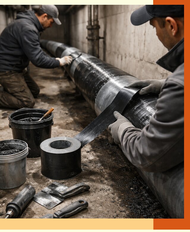 Гидроизоляция труб в Туймазах от 2548 руб. — профессиональная герметизация | ТепломастерТмз