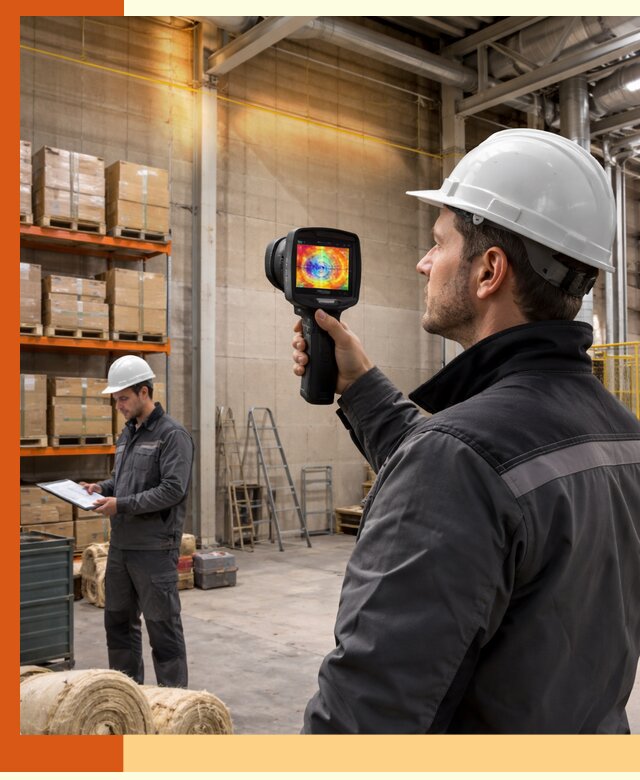 Тепловизионное обследование склада и выявление утечек в Туймазах