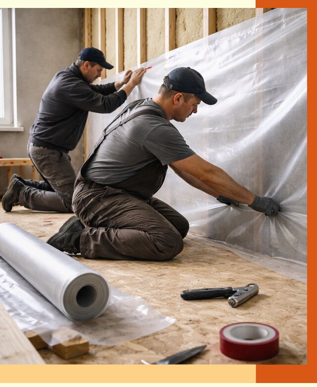 Монтаж пароизоляции в Туймазах от 2548 руб. — установка и укладка под ключ | ТепломастерТмз